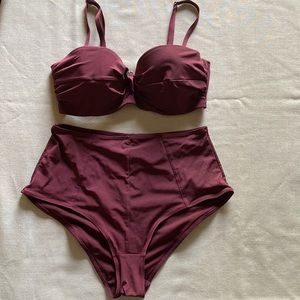H&M swimsuit. Burgundy color. Size 34D panty 8